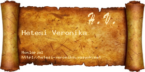 Hetesi Veronika névjegykártya